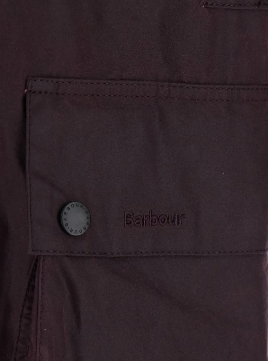 Jacheta 'Beaufort' Bordeaux Jacket with ribbed collar and cuffs with Check motif in cotton for men - Img 4