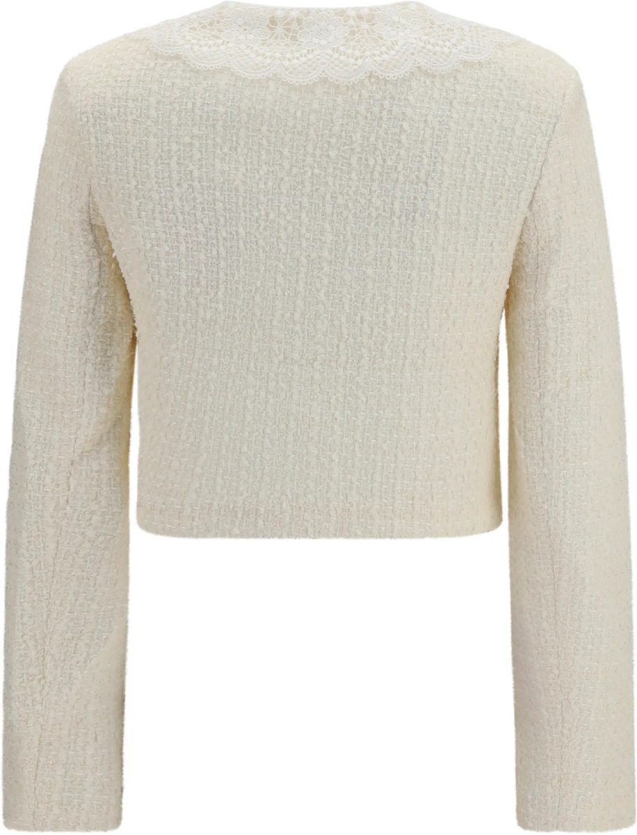 Jacheta Bouclé Jacket with lace collar - Img 2