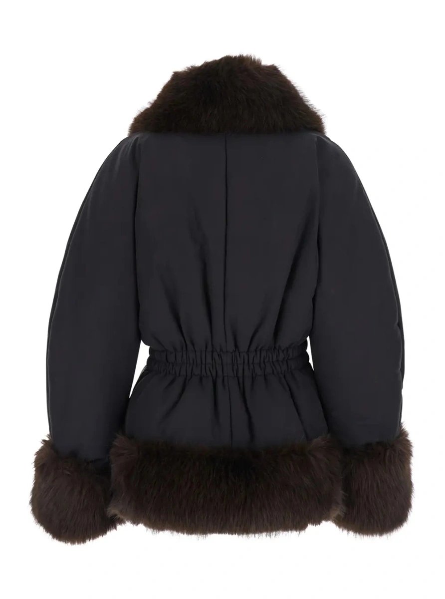 Jacheta Brina Jacket with synthetic fur details and Tech Fabric, black, women - Img 2