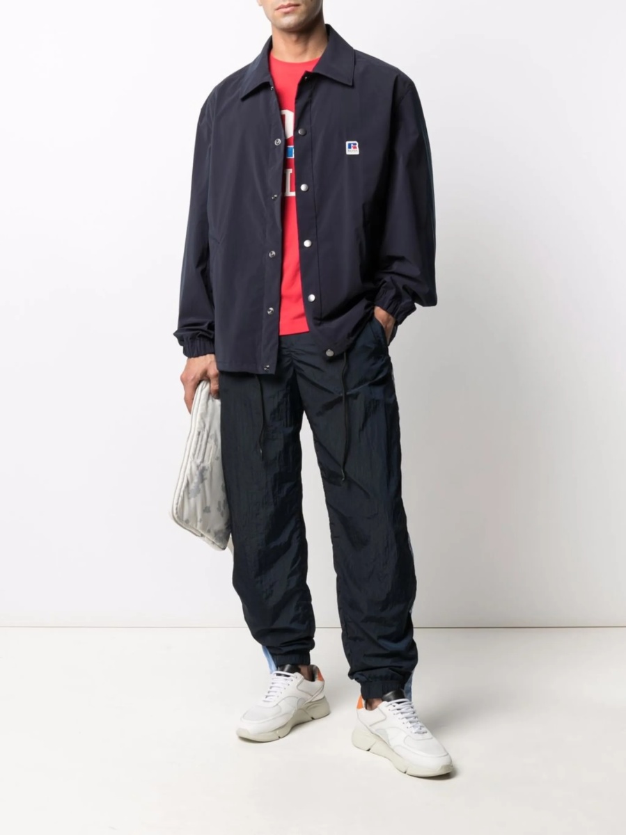 Jacheta camasa Hugo Boss albastra din polyester si bumbac - Img 2