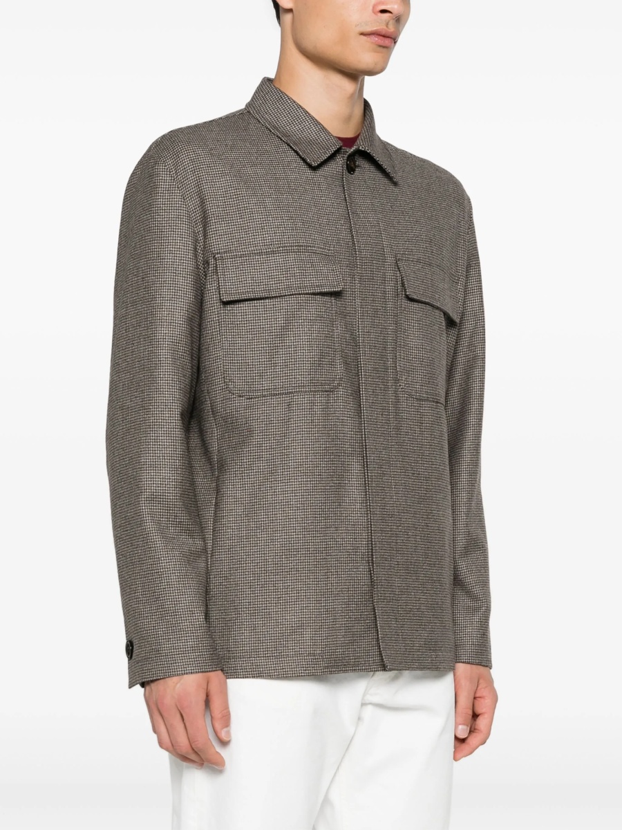 Jacheta camasa Lardini maro din casmir si lana - Img 3