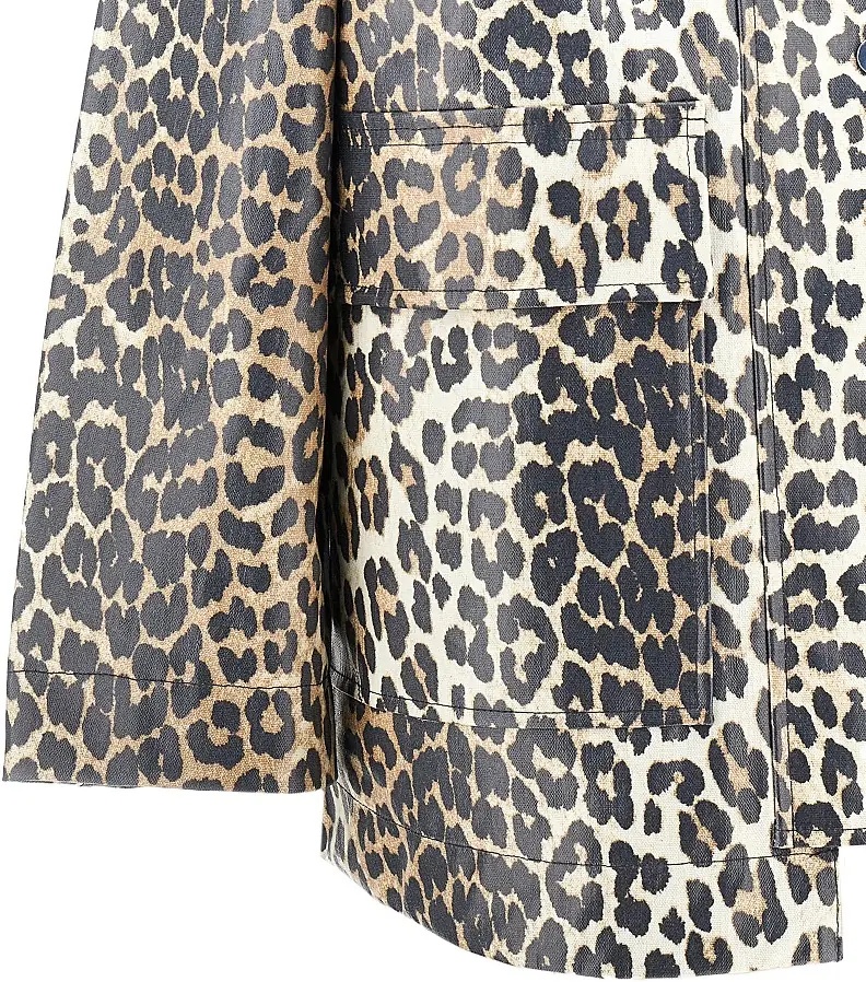 Jacheta Coated fabric jacket with leopard-print - Img 2