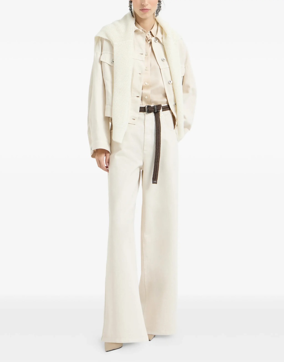 Jacheta Cotton and linen Jacket with monili - Img 4