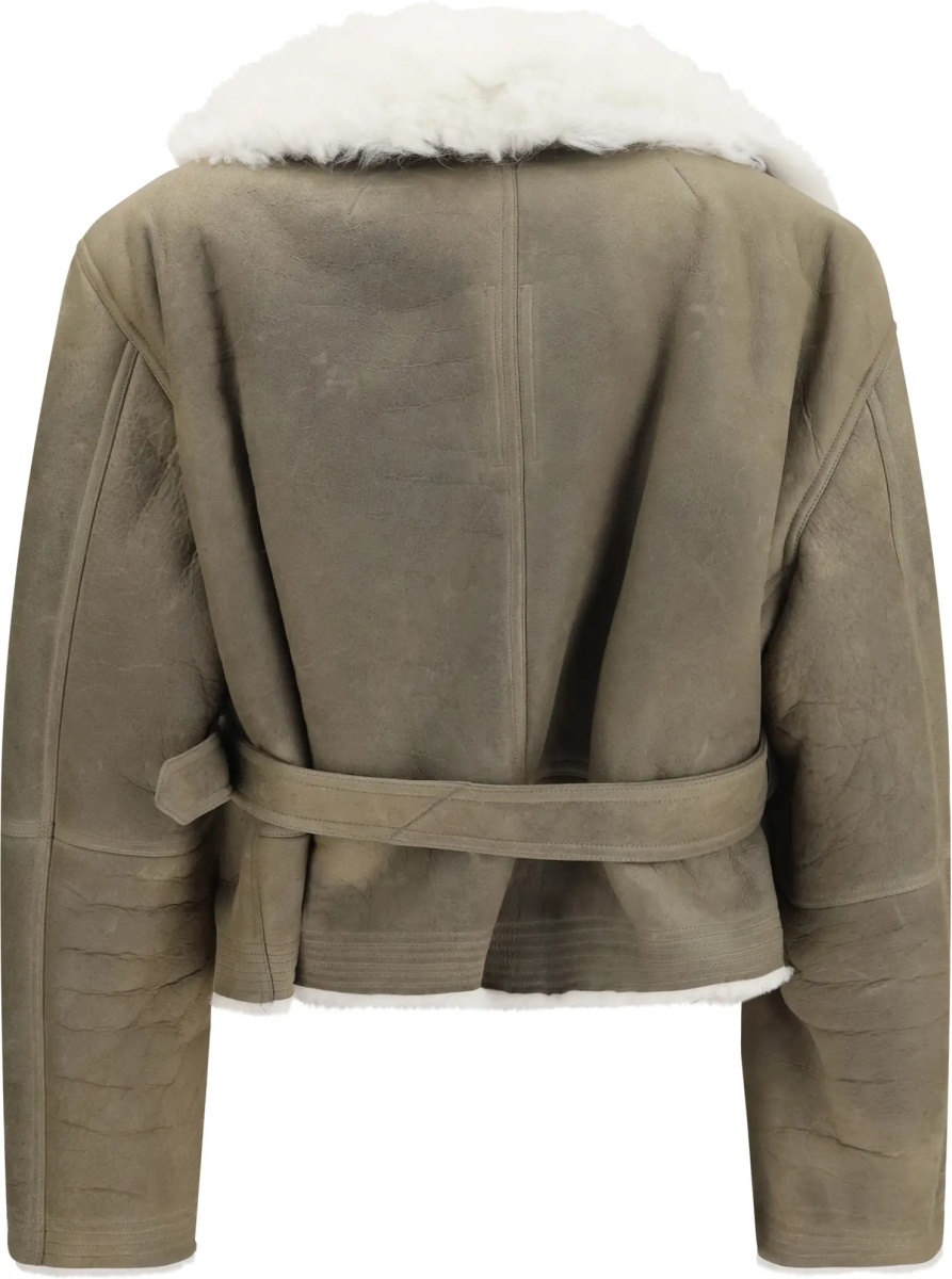 Jacheta Cropped suede and shearling Flight Jacket - Img 2