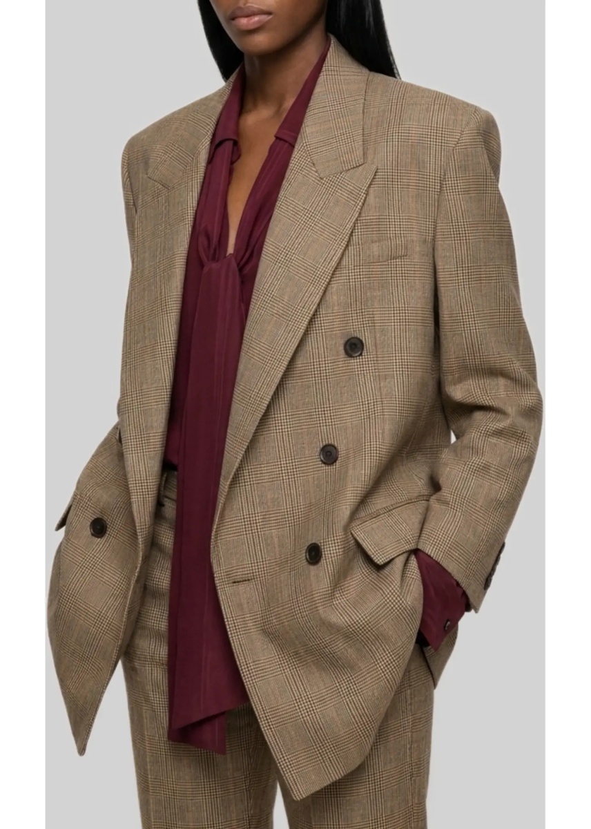Jacheta Double-Brested Jacket In Prince Of Wales Puppytooth Wool - Img 2