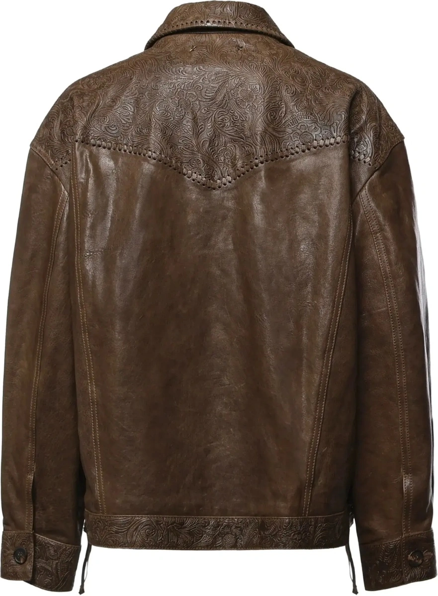 Jacheta Golden Goose multicolor din piele - Img 4