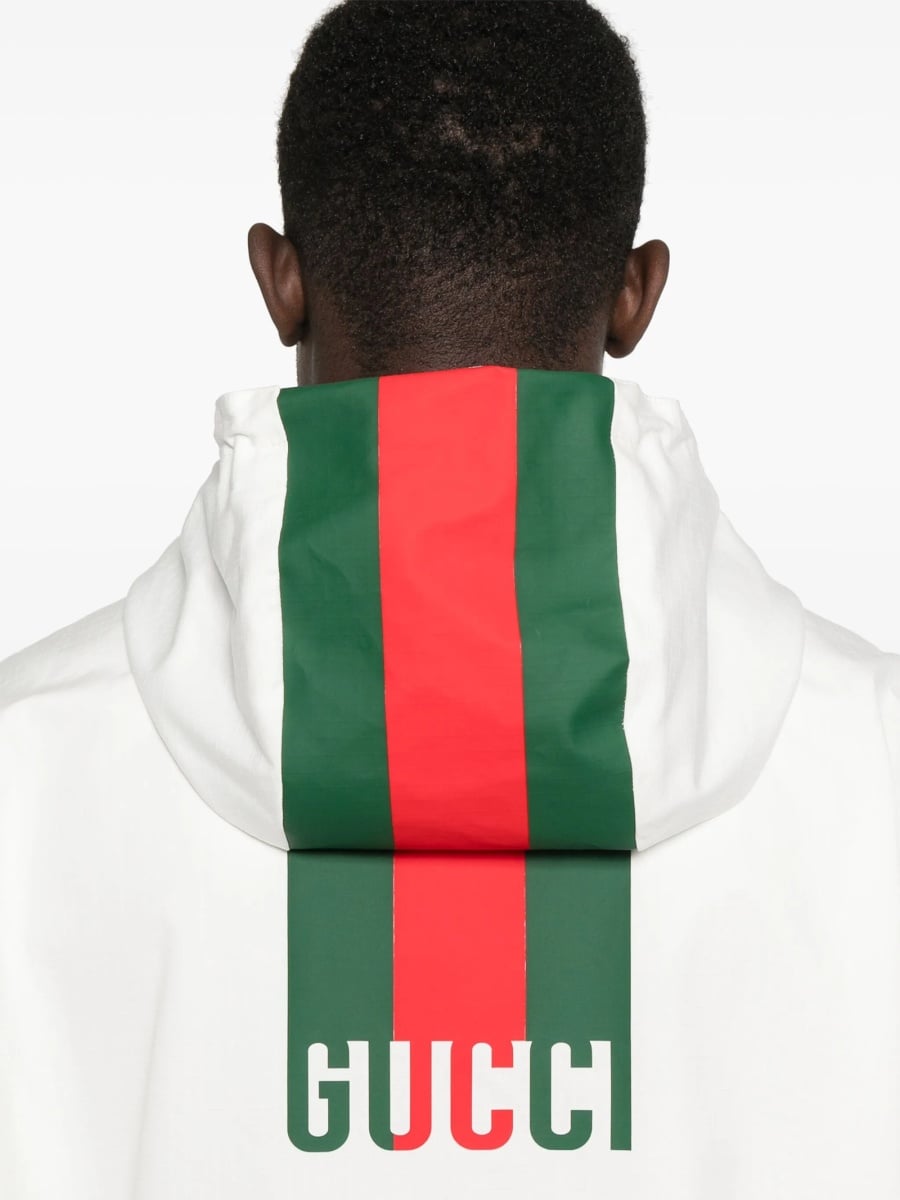 Jacheta Gucci alba din polyester si bumbac - Img 5
