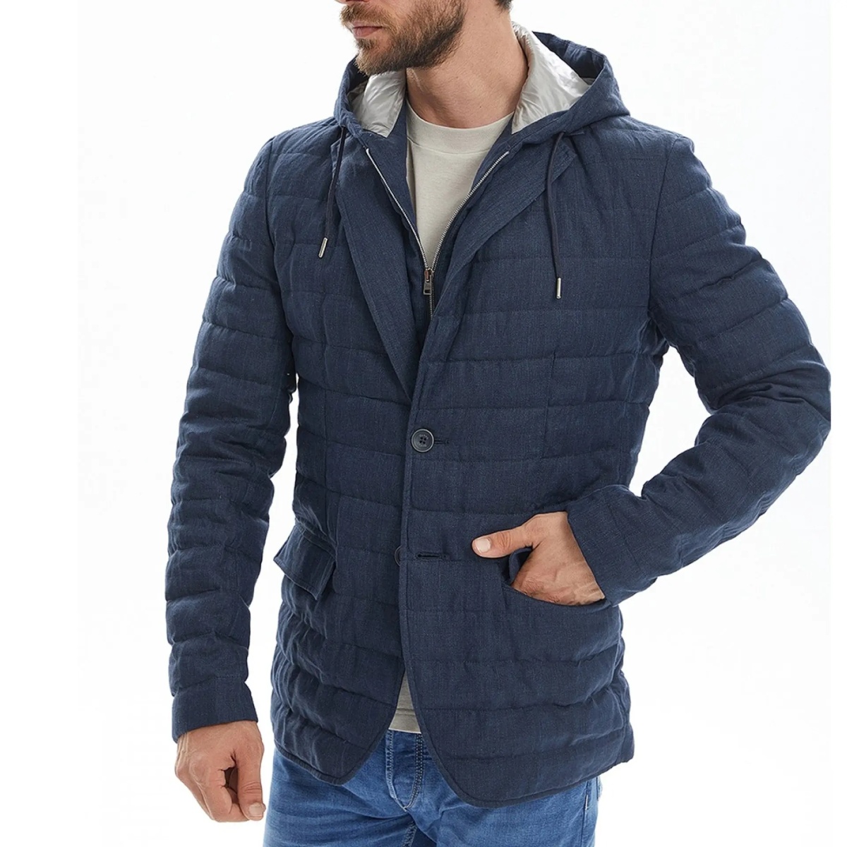 Jacheta Herno Linen Quilted Jacket - Img 2