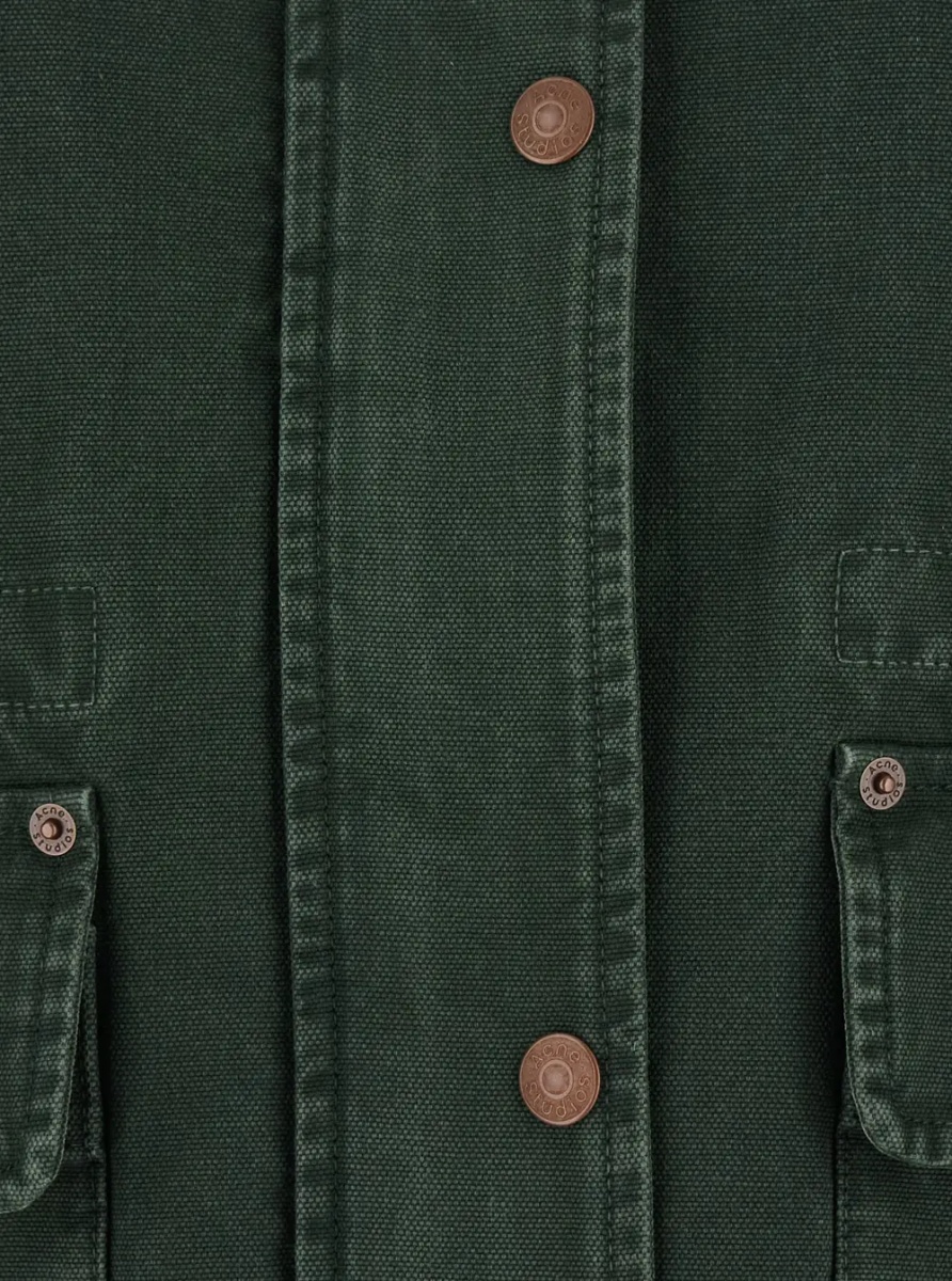 Jacheta Jacket Green with Front Zip Closure and Side Pockets in Sturdy Cotton - Img 3
