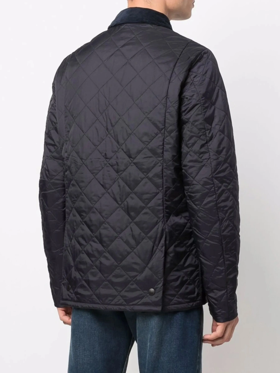 Jacheta Jacket 'Heritage Liddesdale' with Classic Ribbed Collar and Logo Lettering on the Front in Tech Fabric Blue Men - Img 6