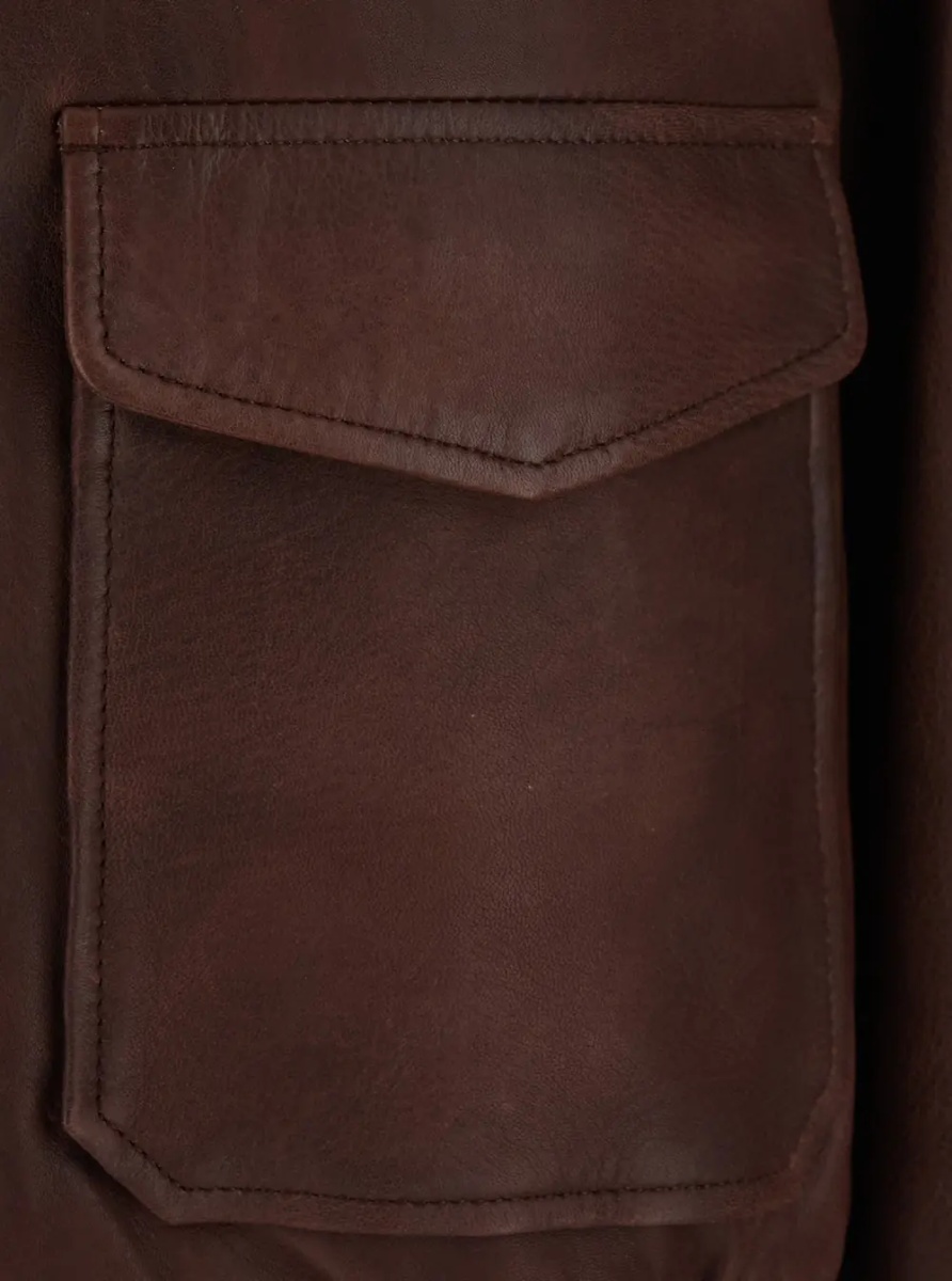 Jacheta Jacket MARCUS is characterized by a high collar and long sleeves in Tech Fabric in brown for men - Img 2