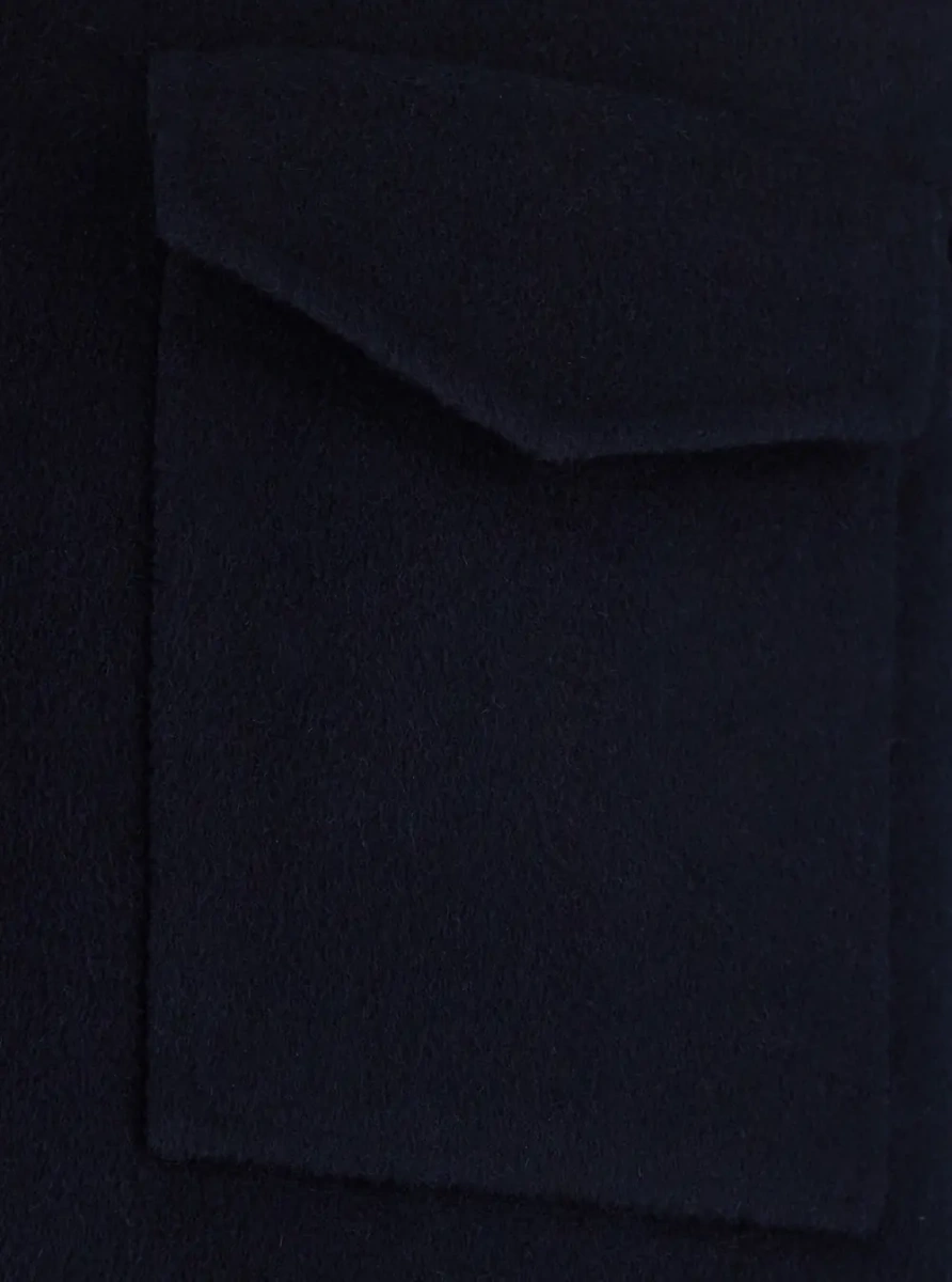 Jacheta Jacket with zip and pockets in blue wool Woman - Img 3