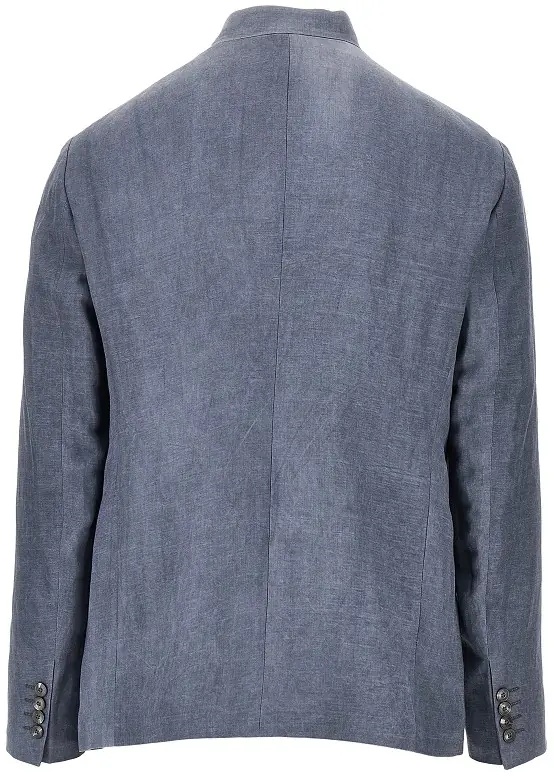 Jacheta Linen-blend crepe jacket with guru collar - Img 3