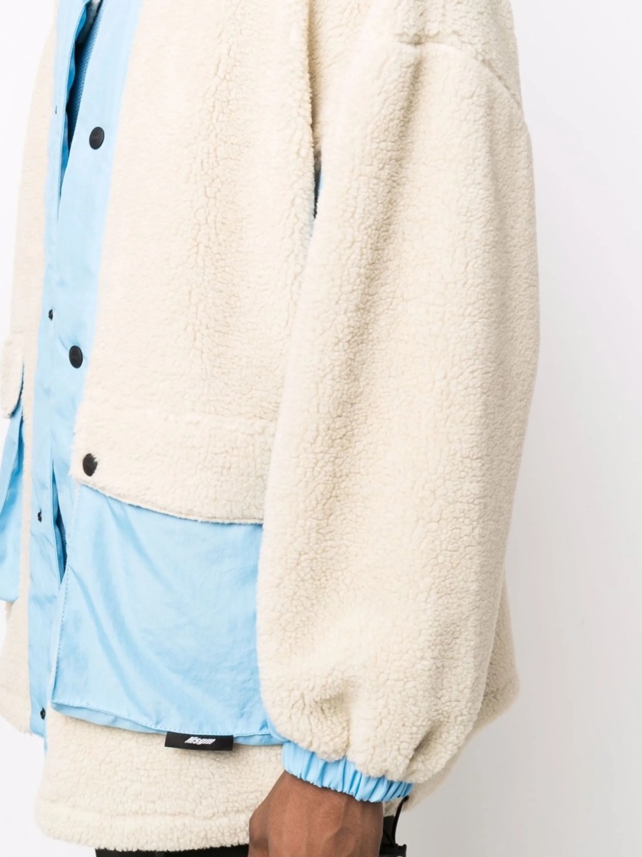 Jacheta MSGM albastra din acrilic si polyester - Img 5