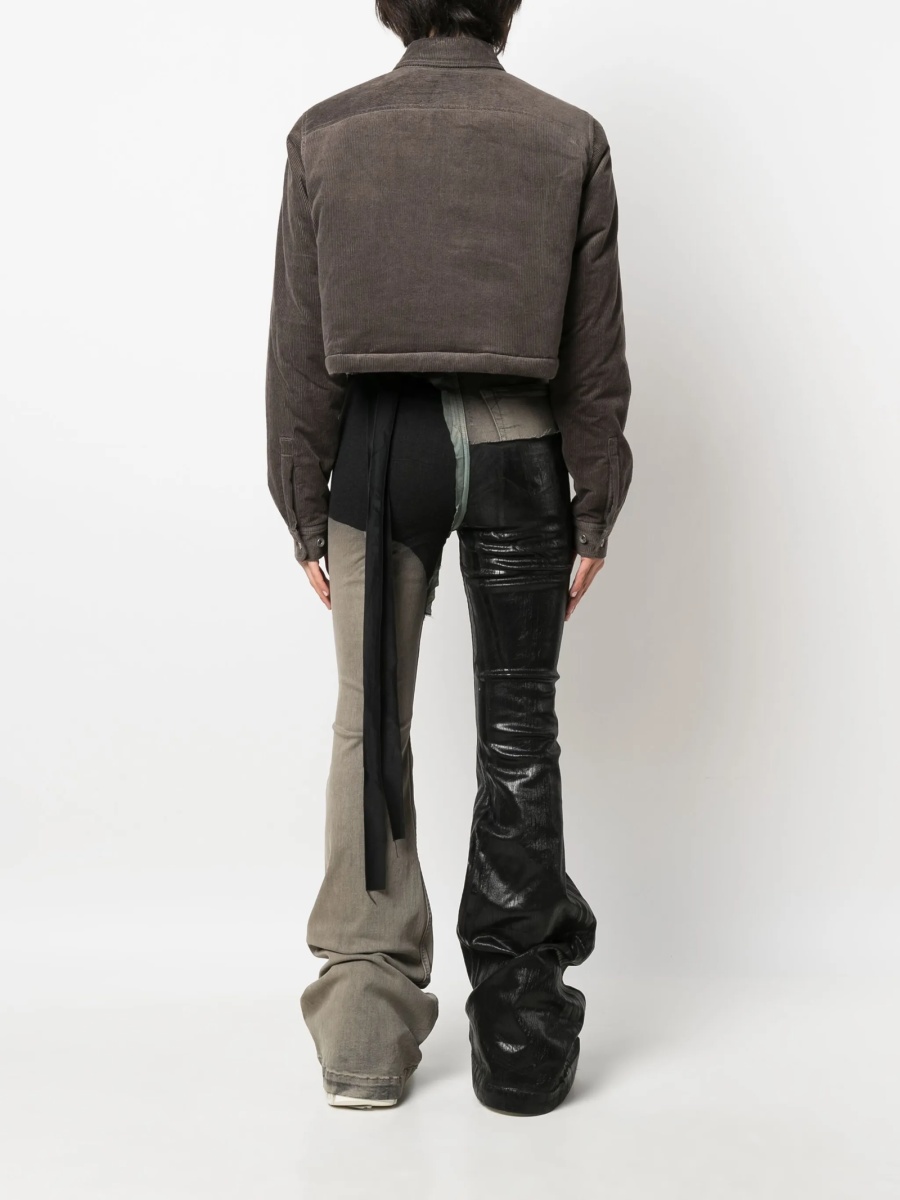 Jacheta Rick Owens gri din bumbac si elastan - Img 4