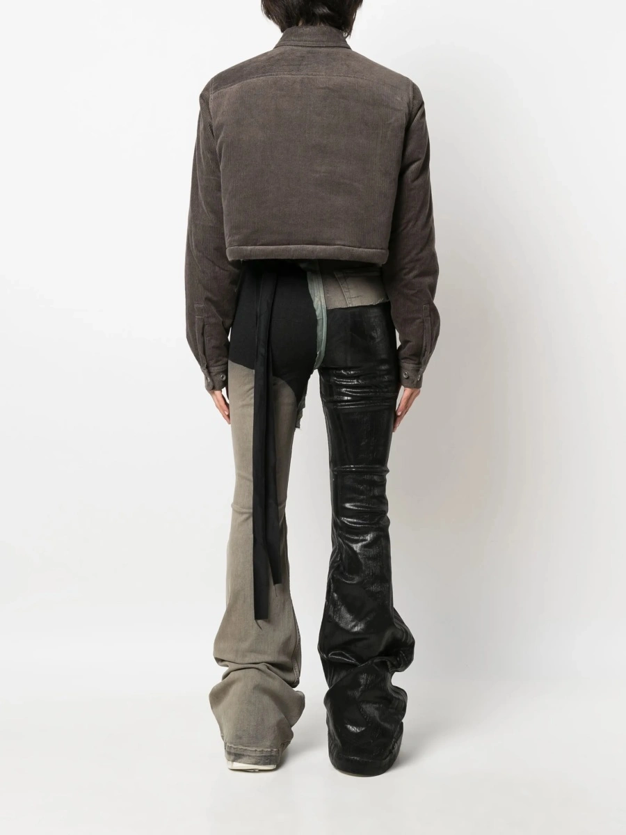 Jacheta Rick Owens gri din bumbac si elastan - Img 4