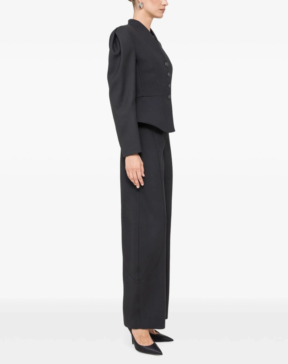 Jacheta Tailored wool-blend V-neck Jacket - Img 3