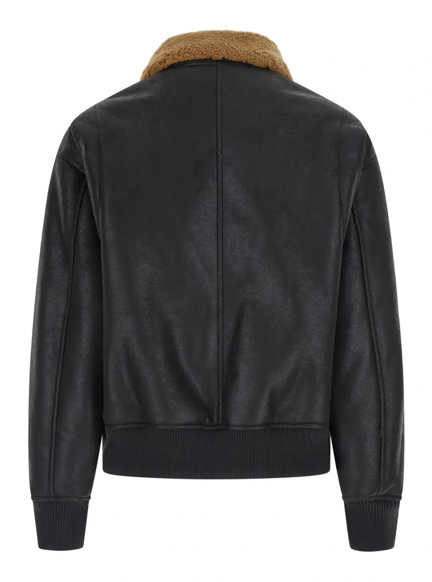 Jacheta Unisex Jacket with Leather Details and Front Closure - Img 2