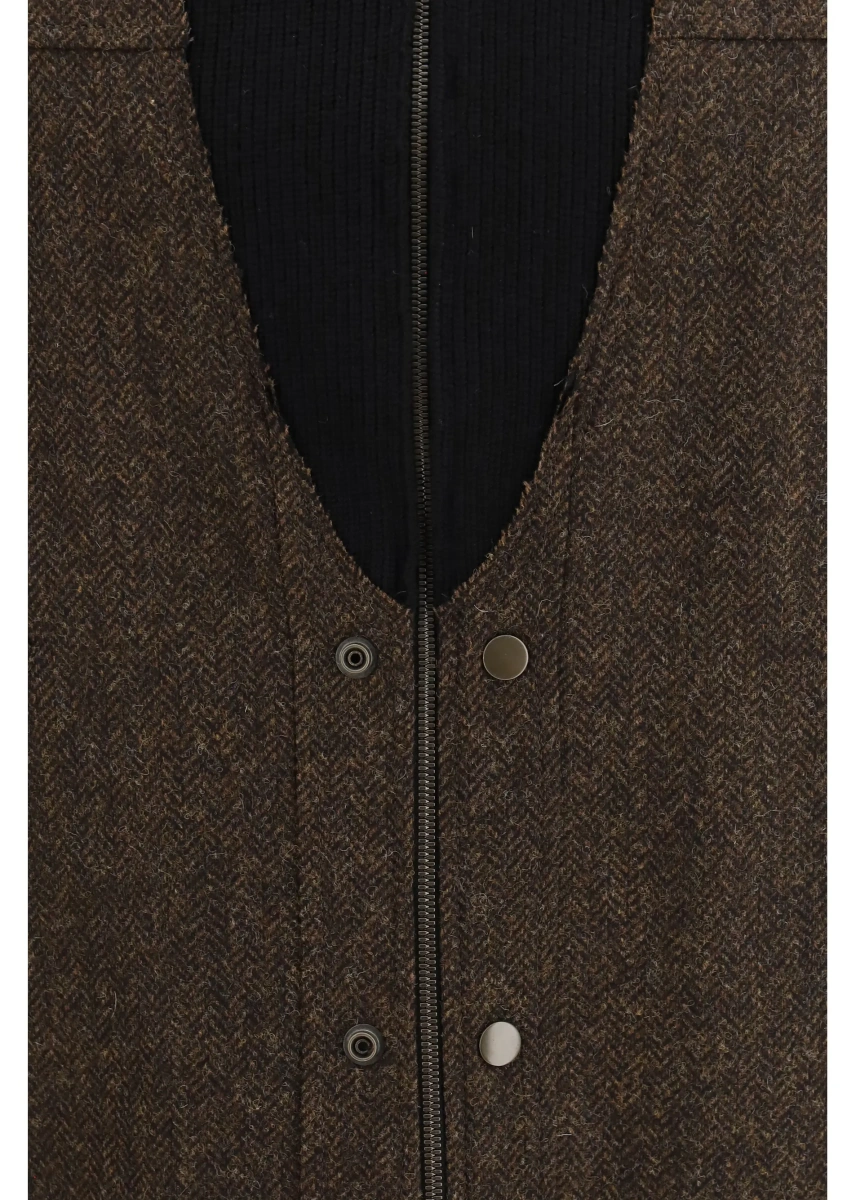 Jacheta Wool zip Jacket with high collar - Img 3