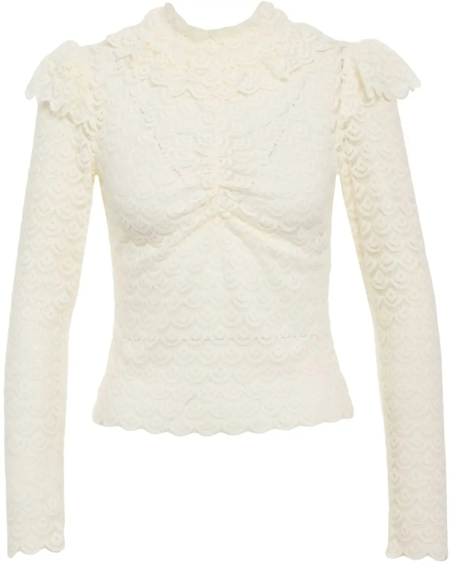 Maiou Lace top with ruffle details - Img 2