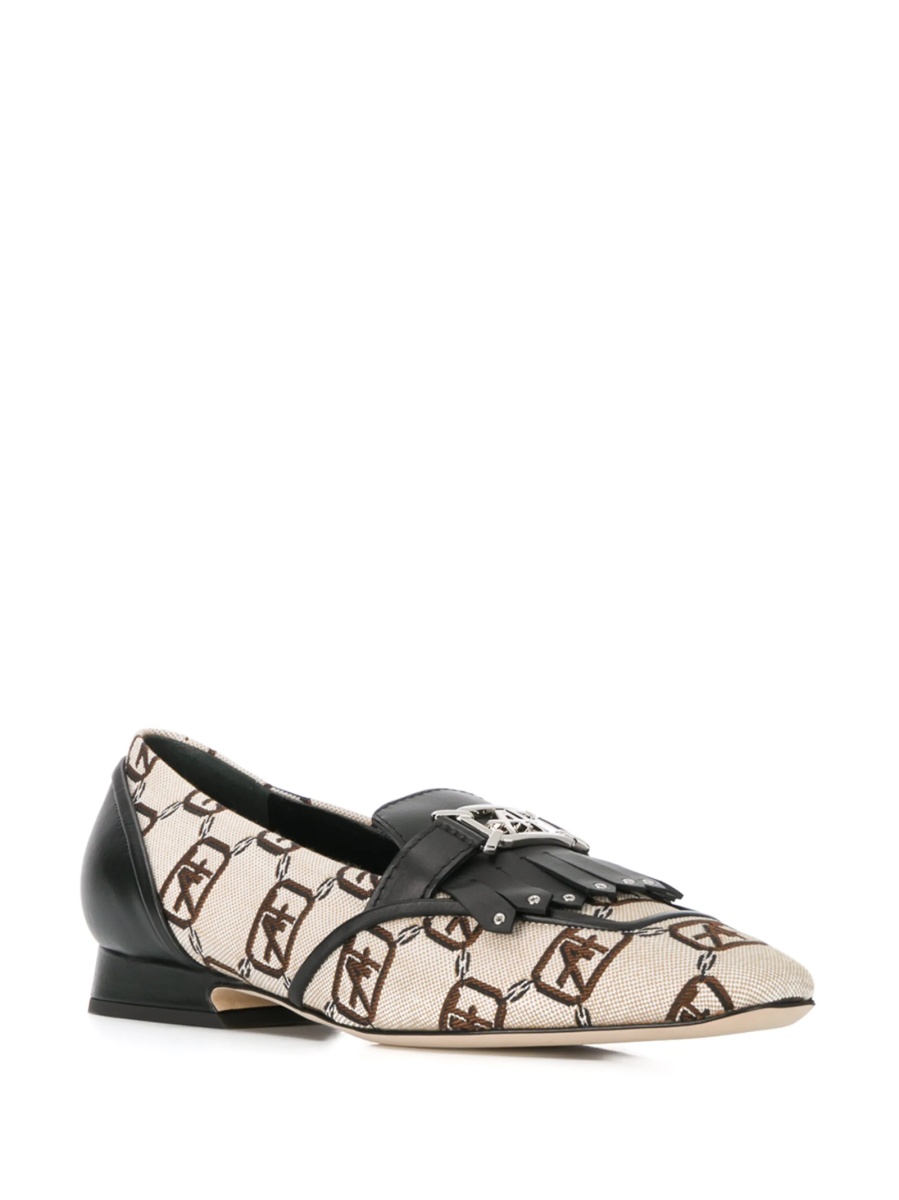Mocasini Alberta Ferretti neutri din bumbac si piele - Img 2