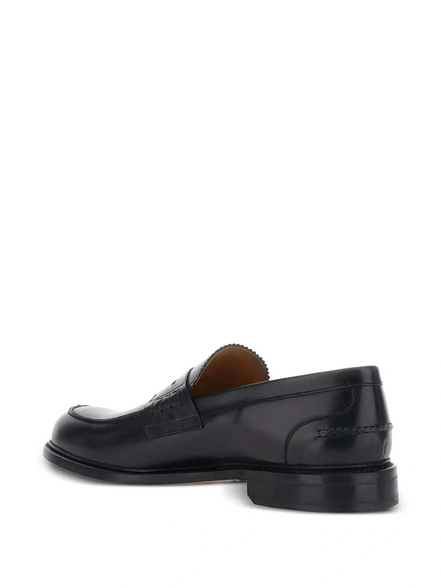 Mocasini Black Loafers with Almond Toe in Leather for Men - Img 7