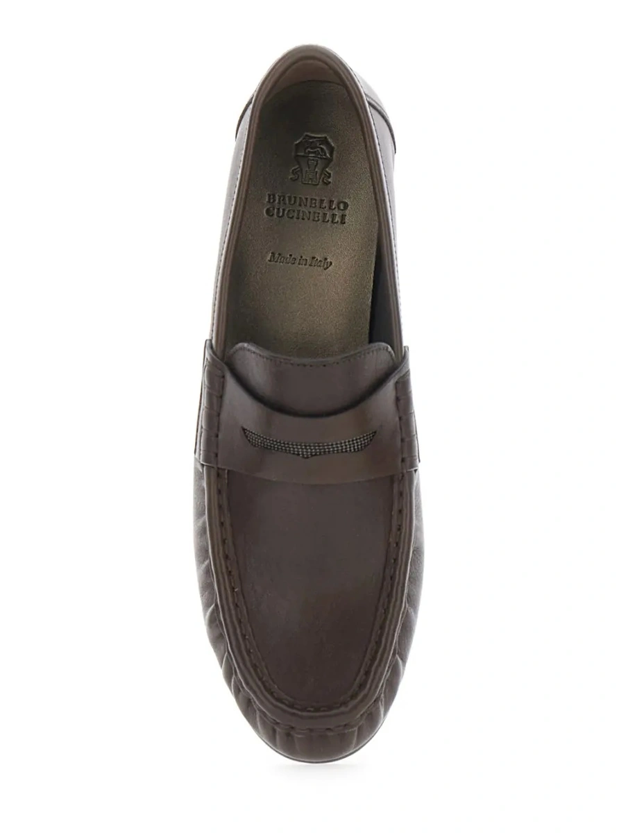Mocasini Brunello Cucinelli maro din piele - Img 4