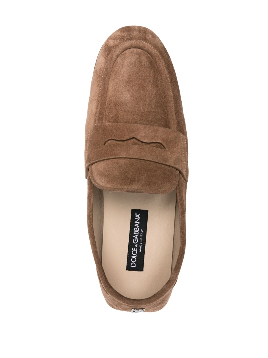 Mocasini Dolce &amp; Gabbana maro din piele intoarsa - Img 4