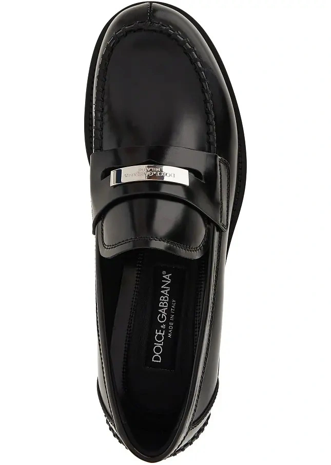 Mocasini Dolce &amp; Gabbana negri din piele - Img 4