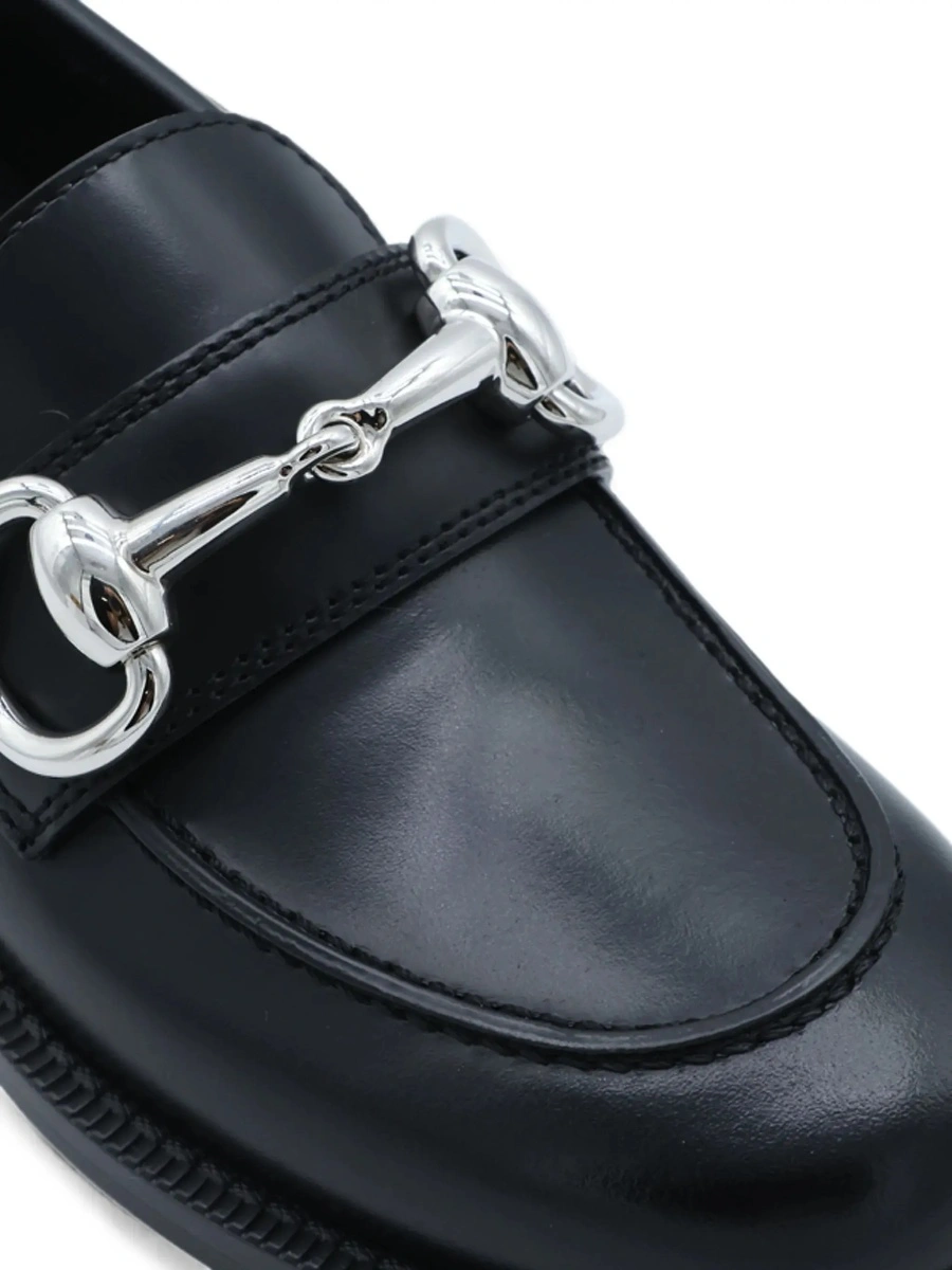 Mocasini 'Emily' Black loafers with Horsebit plaque on the front in leather for women - Img 7