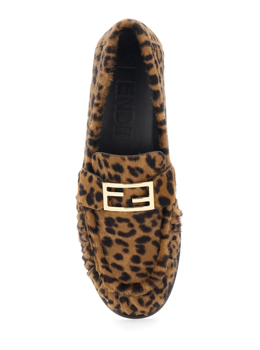 Mocasini Fendi maro din piele - Img 4