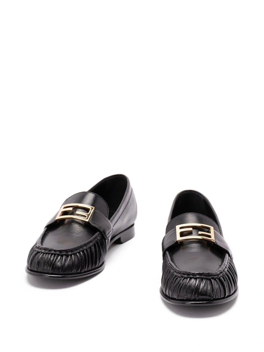 Mocasini Fendi negri din piele - Img 4