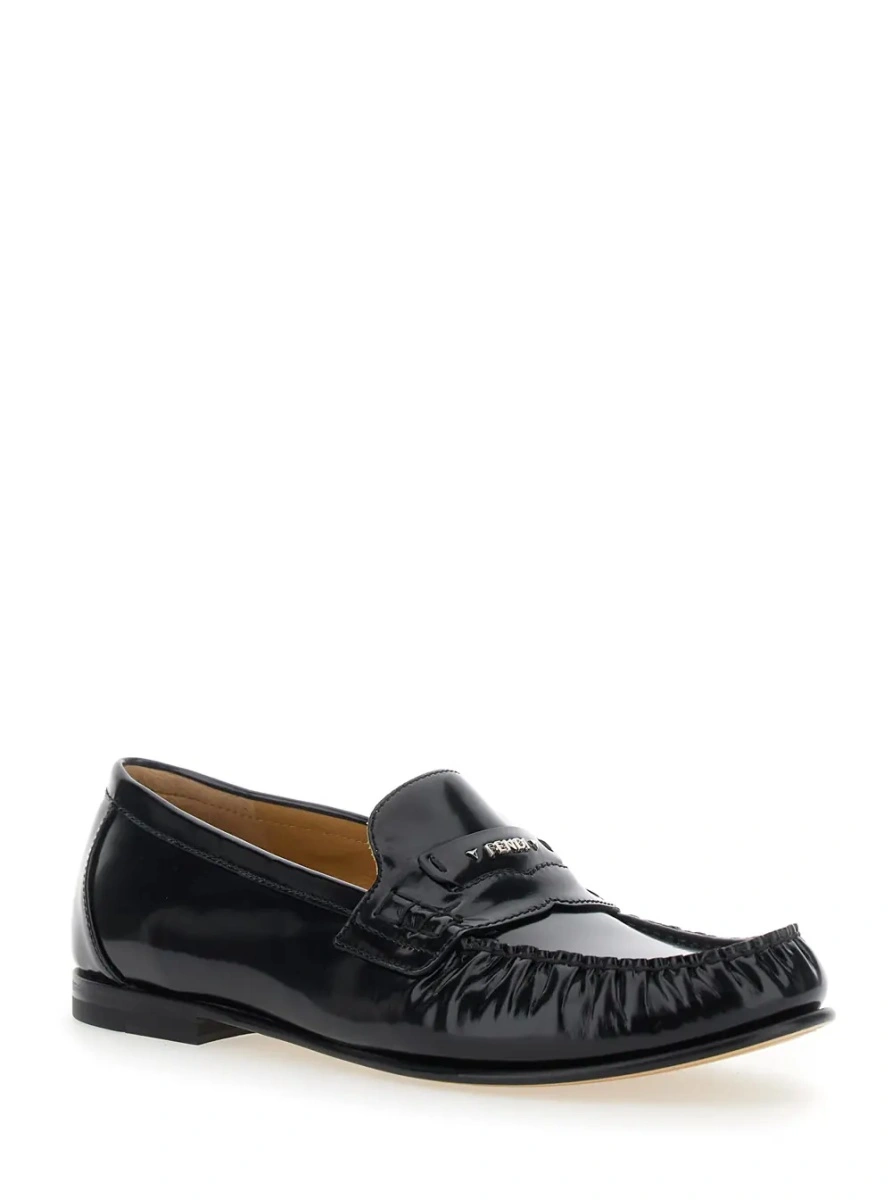 Mocasini Fendi negri din piele - Img 2