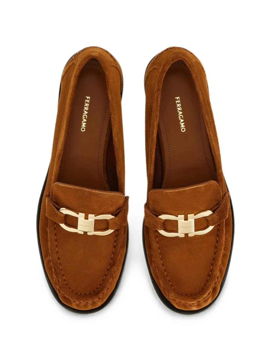 Mocasini Ferragamo maro din piele intoarsa 'MARIAN' - Img 5