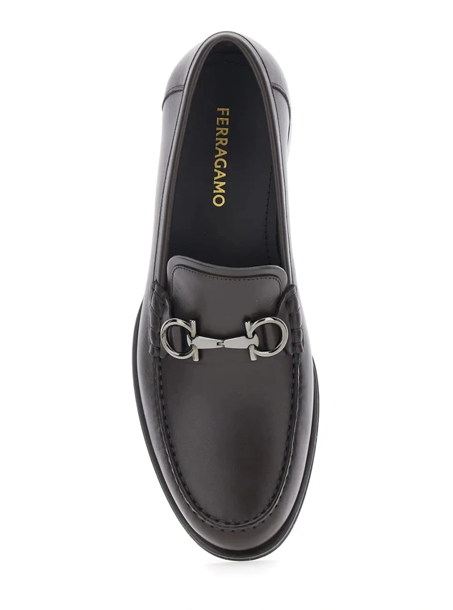 Mocasini Ferragamo maro din piele - Img 4