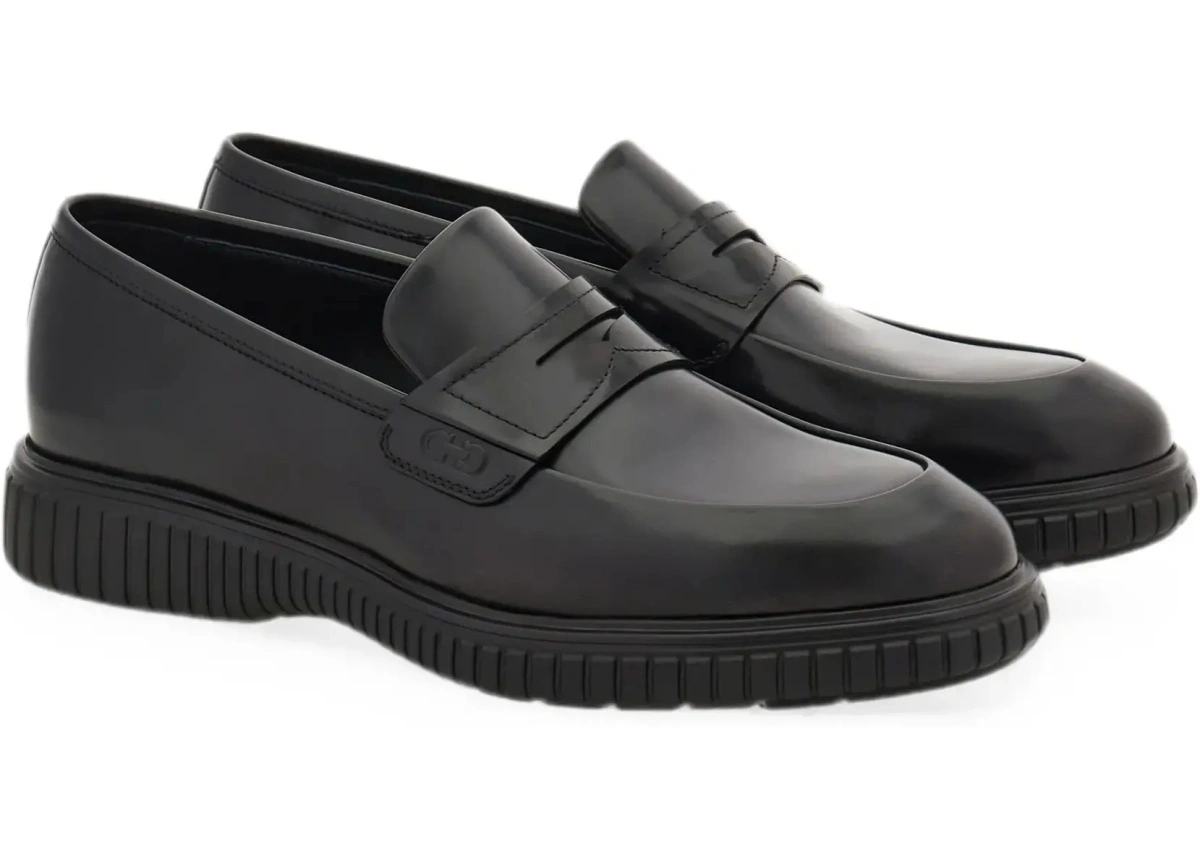 Mocasini Ferragamo negri din piele - Img 5