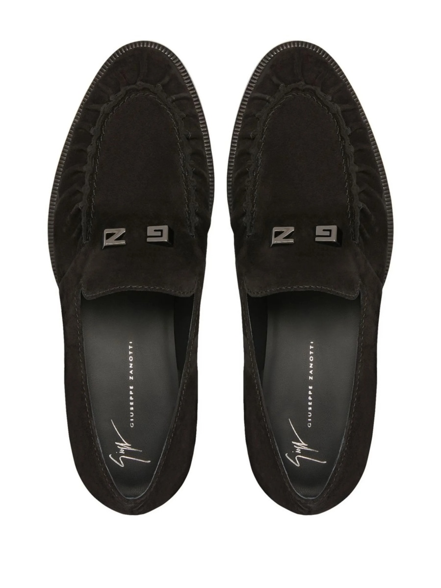 Mocasini Giuseppe Zanotti negri din piele intoarsa - Img 4