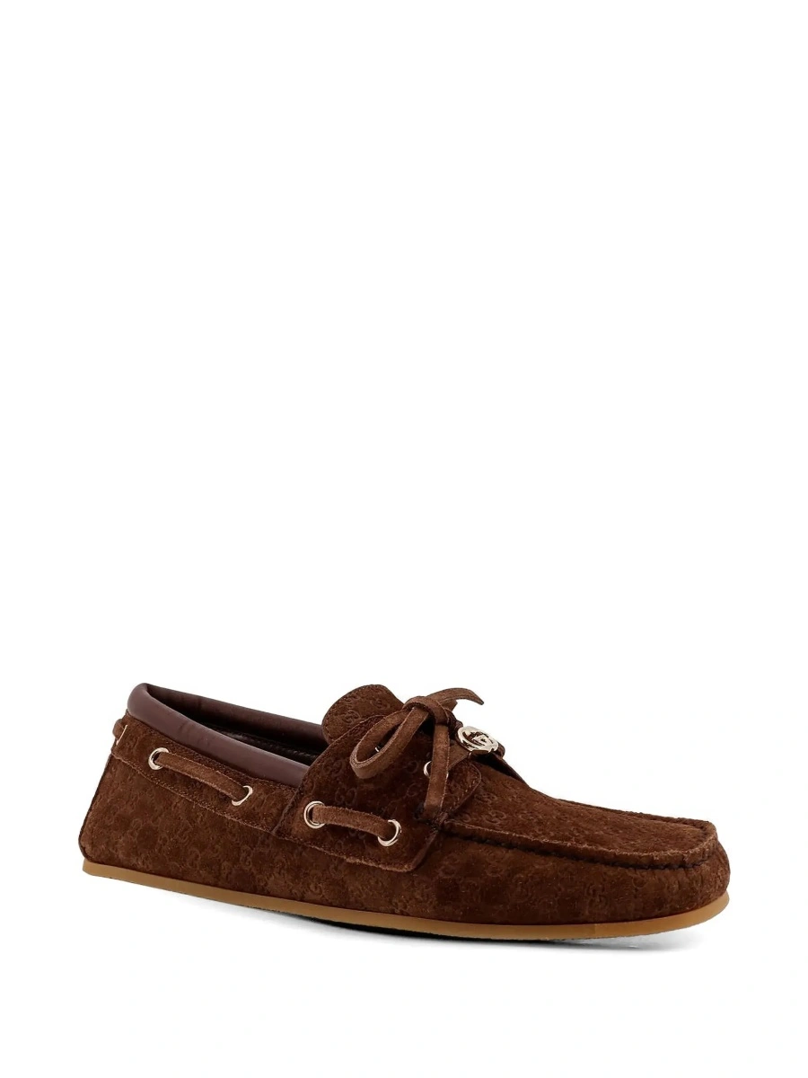 Mocasini Gucci maro din piele intoarsa - Img 5