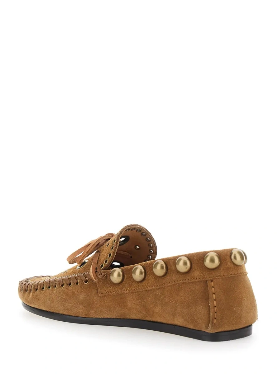 Mocasini Isabel Marant maro din piele intoarsa - Img 3