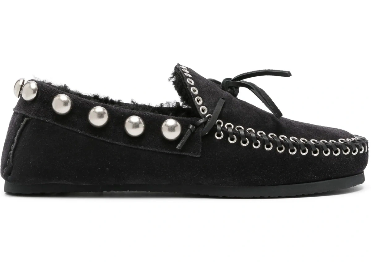 Mocasini Isabel Marant negri din piele intoarsa - Img 8