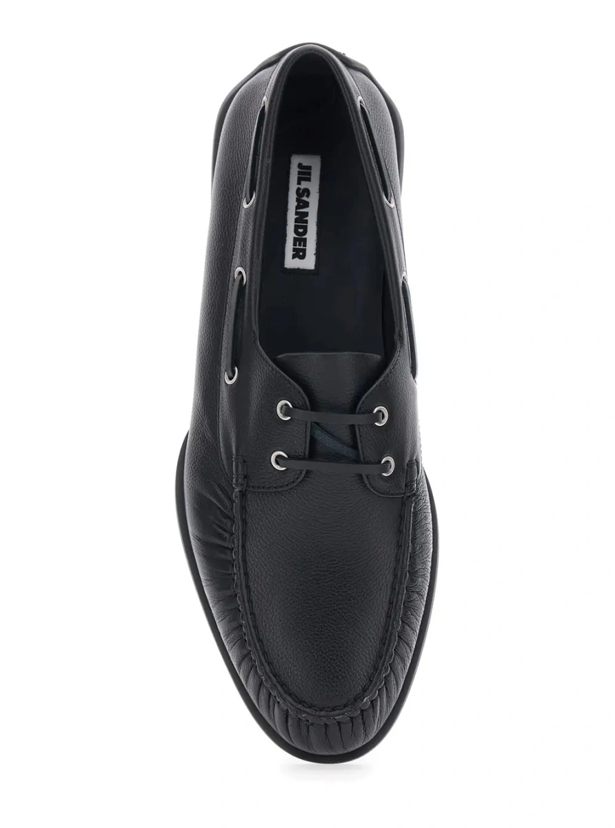 Mocasini Jil Sander negri din piele - Img 4