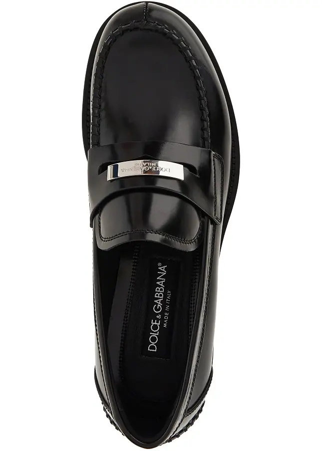 Mocasini Logo plate leather loafers - Img 4
