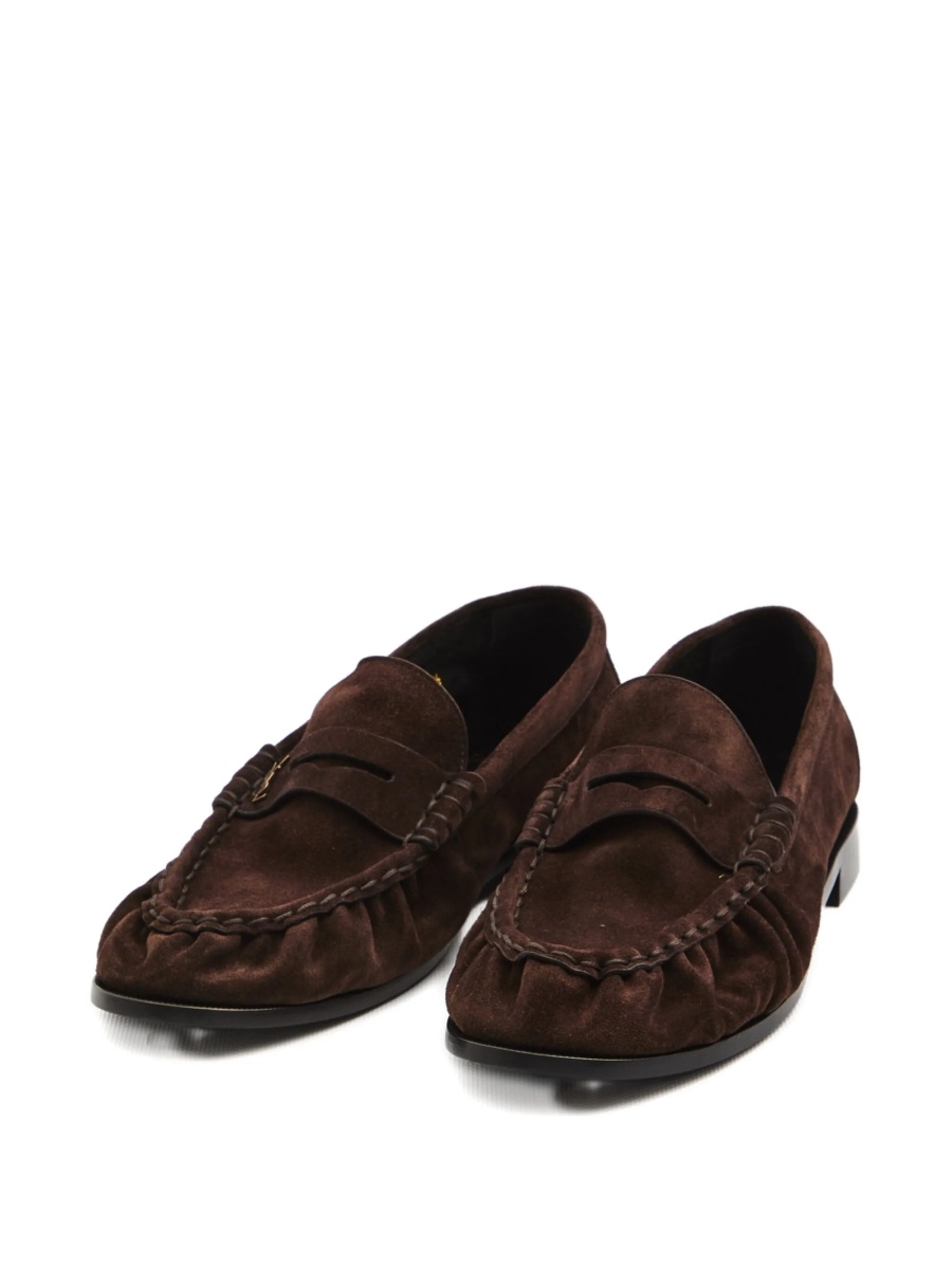 Mocasini Saint Laurent maro din alama si piele intoarsa - Img 2