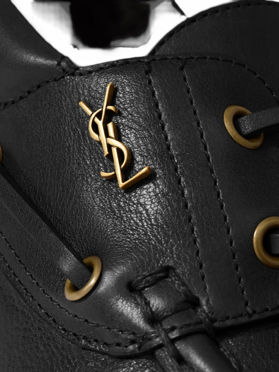 Mocasini Saint Laurent negri din piele 'Le Loafer Bateau' - Img 7