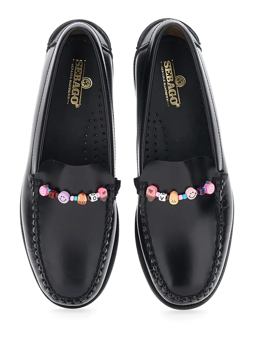 Mocasini Sebago negri din piele 'FRANK BEADS WOMAN' - Img 4