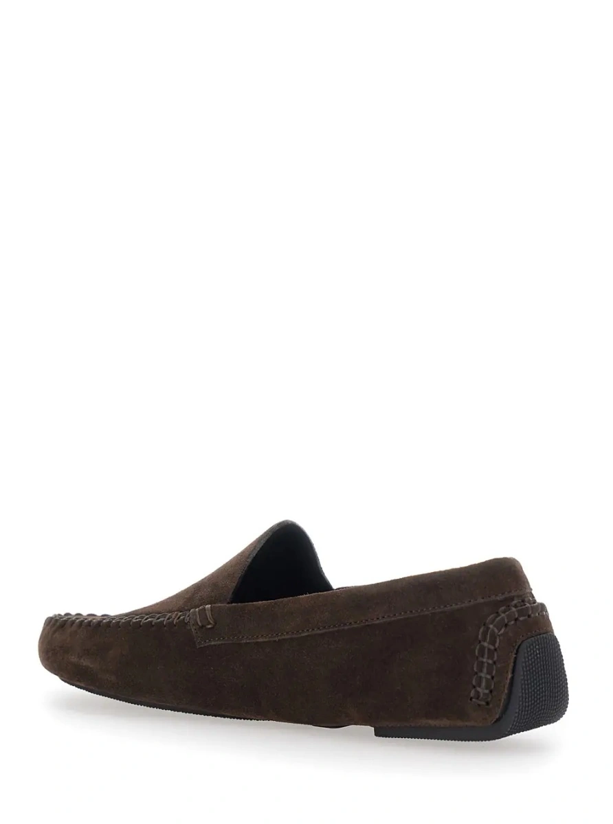 Mocasini THE ROW maro din piele intoarsa 'New Lucca' - Img 3