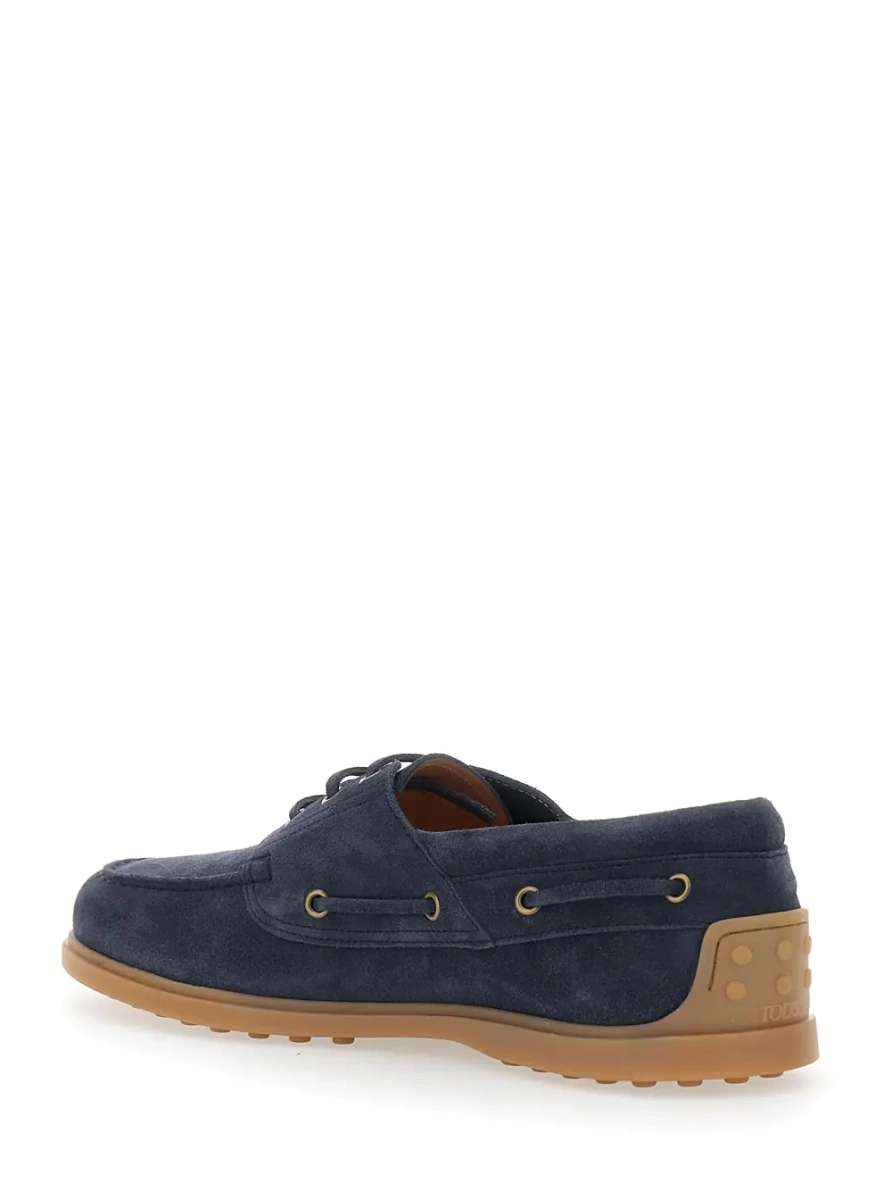 Mocasini TOD'S albastri din piele intoarsa - Img 3
