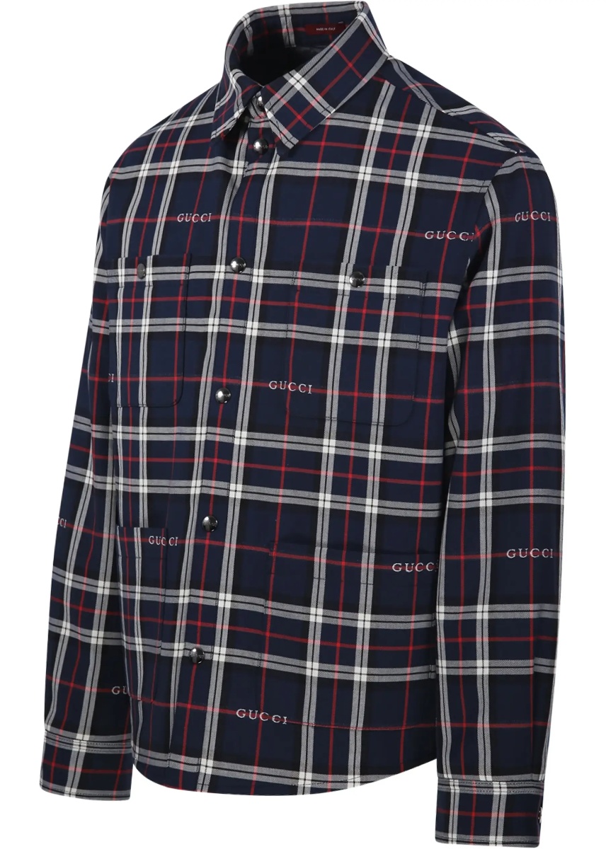 Padded tartan cotton jacquard Shirt - Img 3