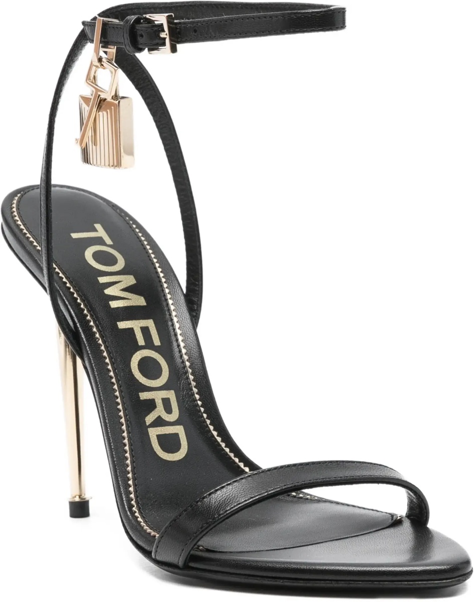 Padlock Pointy Naked heeled Sandals - Img 2