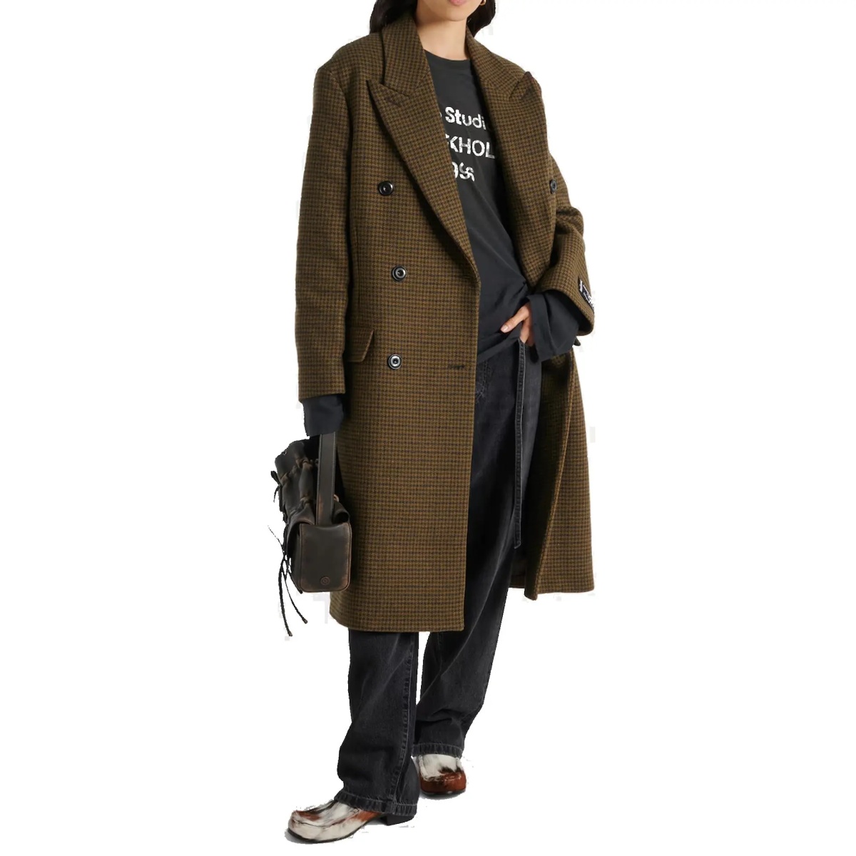 Paltoane Acne Studios Checked Double-Breasted Wool Blend Coat - Img 2